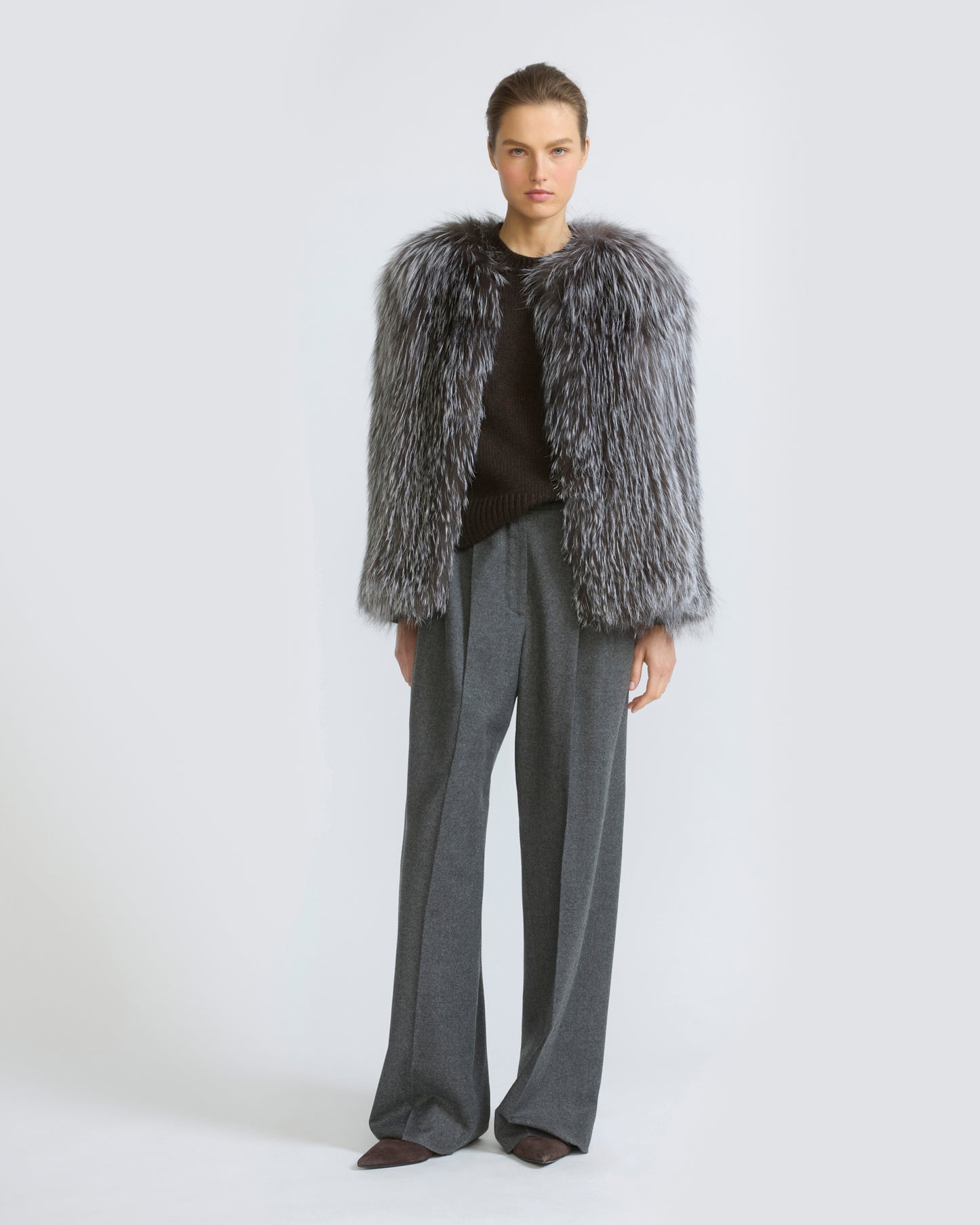Knitted short fox fur jacket - Yves Salomon - New Fall/Winter Collection