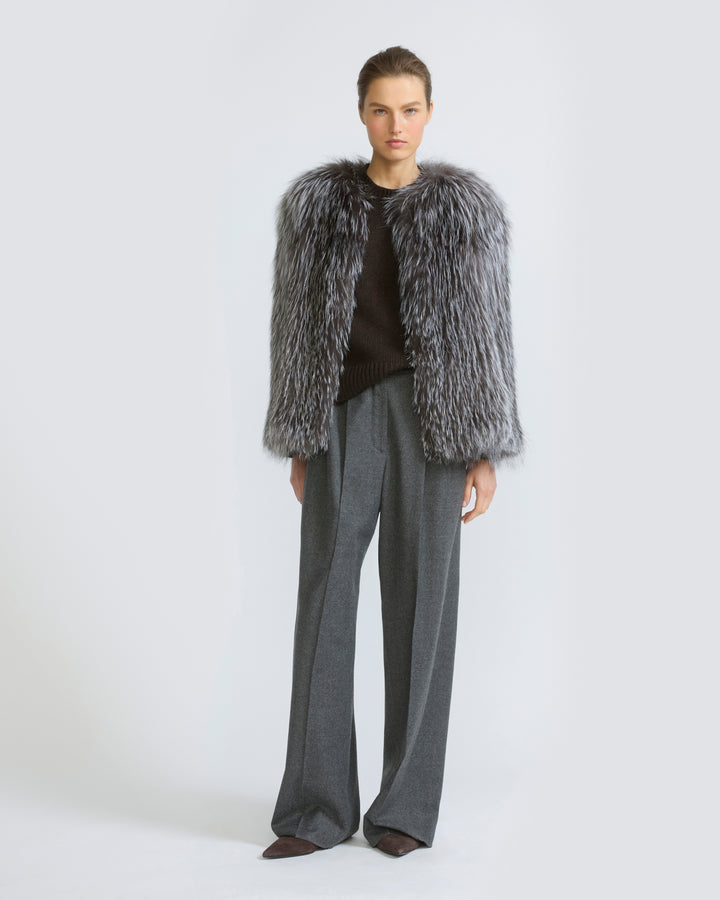 Knitted short fox fur jacket - Yves Salomon - New Fall/Winter Collection
