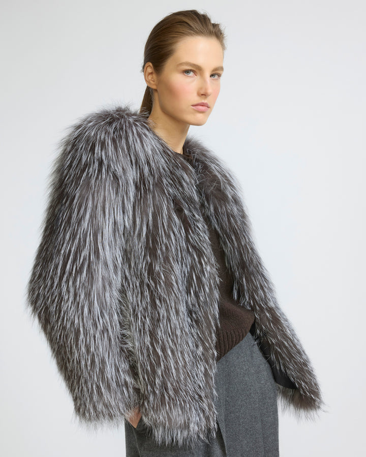 Knitted short fox fur jacket - Yves Salomon - New Fall/Winter Collection
