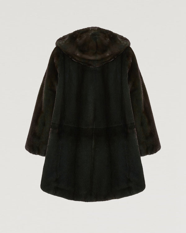 Hooded Oversized Mink Coat