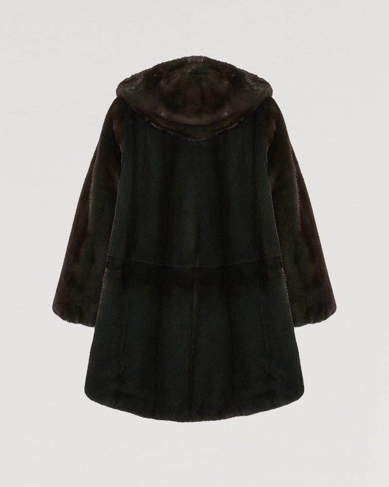 Hooded Oversized Mink Coat