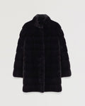 Long mink coat with collar