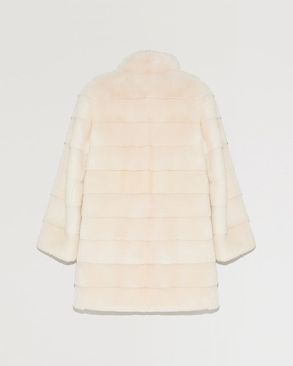 Long mink jacket with collar