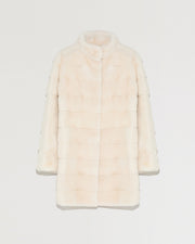 Long mink jacket with collar