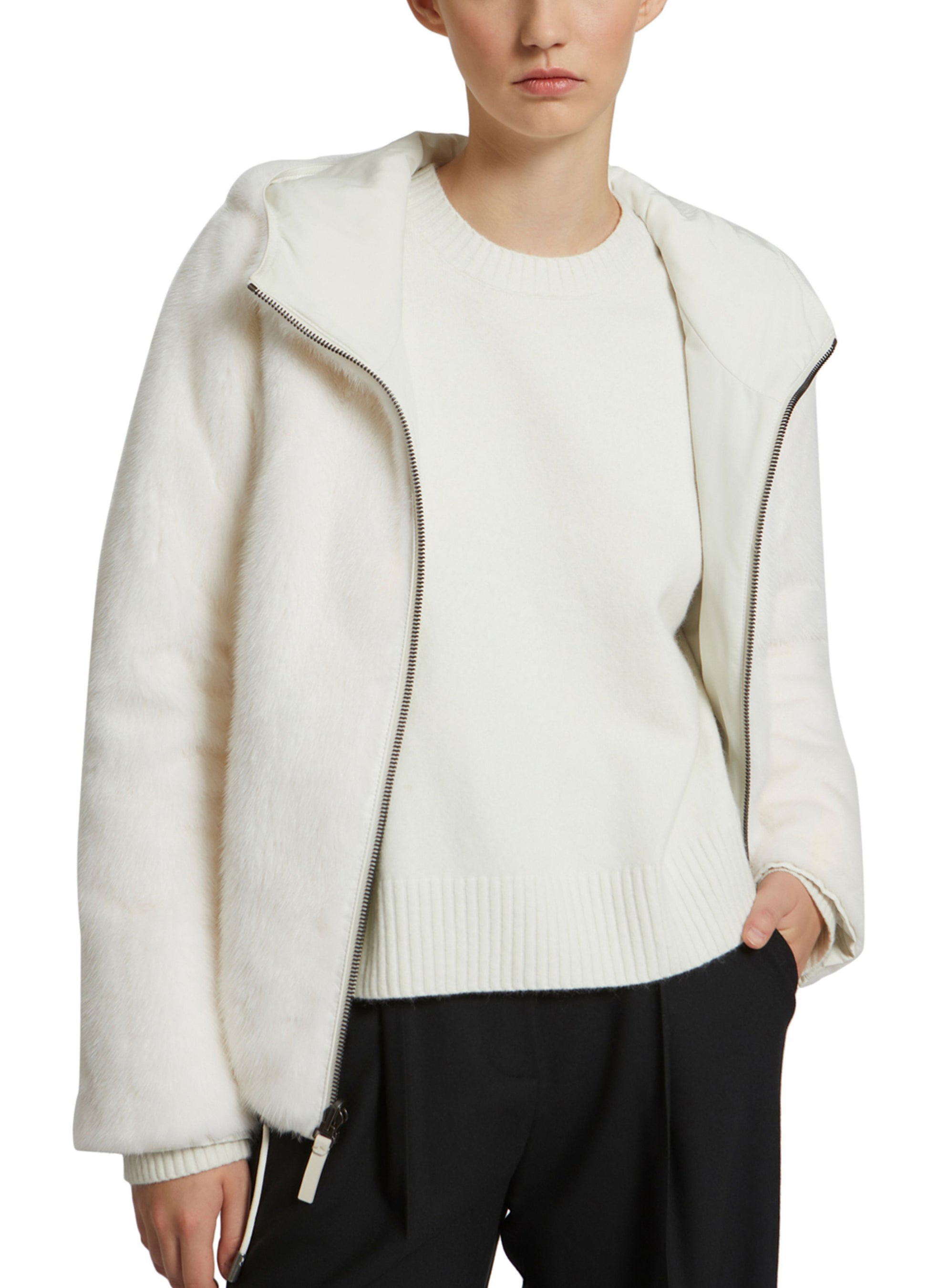Reversible mink hooded jacket-Yves salomon-Winter sale & boxing day