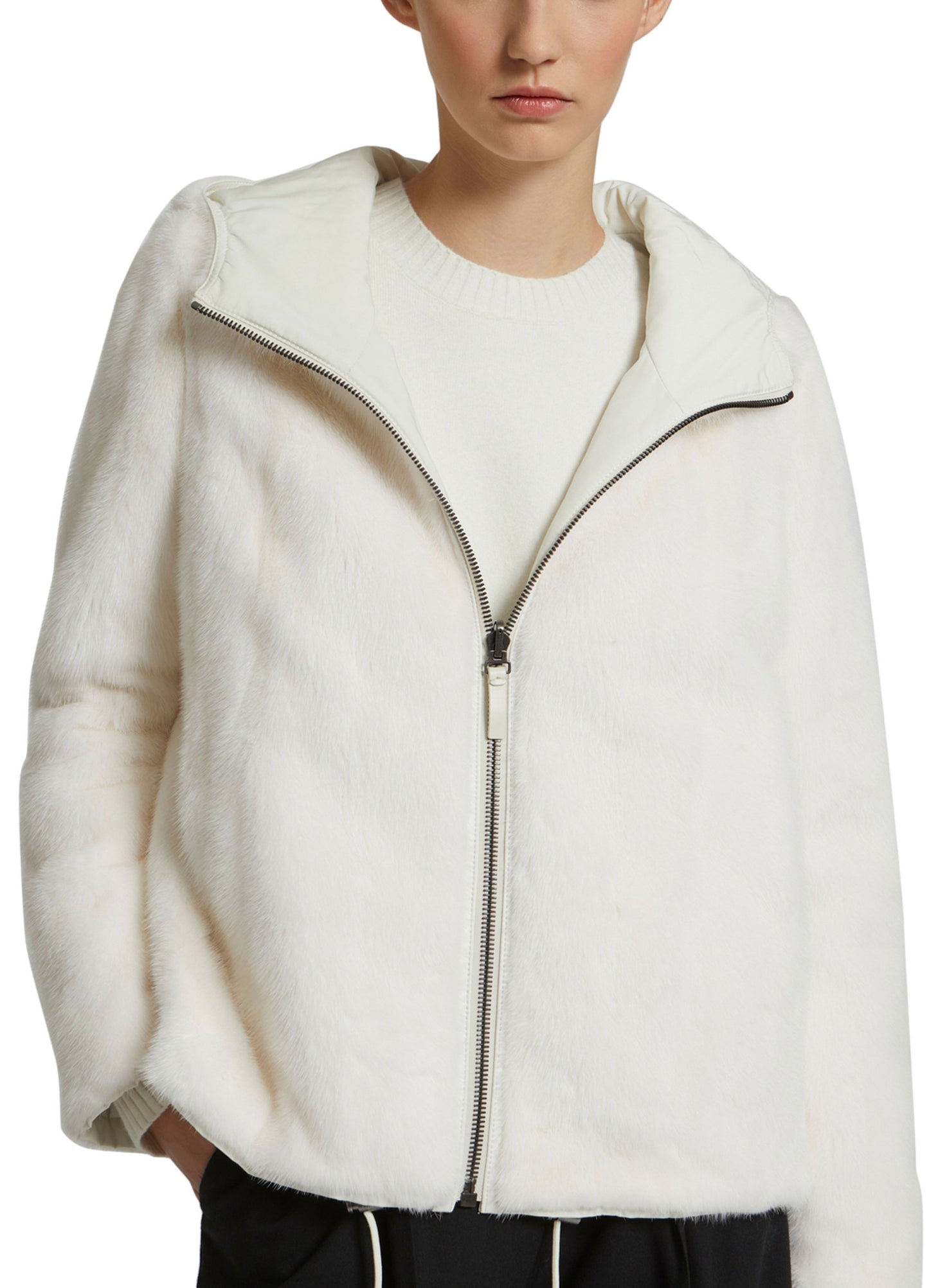 Reversible mink hooded jacket-Yves salomon-Winter sale & boxing day