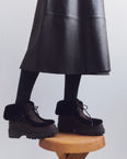 Suede and brushed merinillo lambskin ankle boots