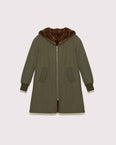 Classic reversible parka in technical fabric and mink -