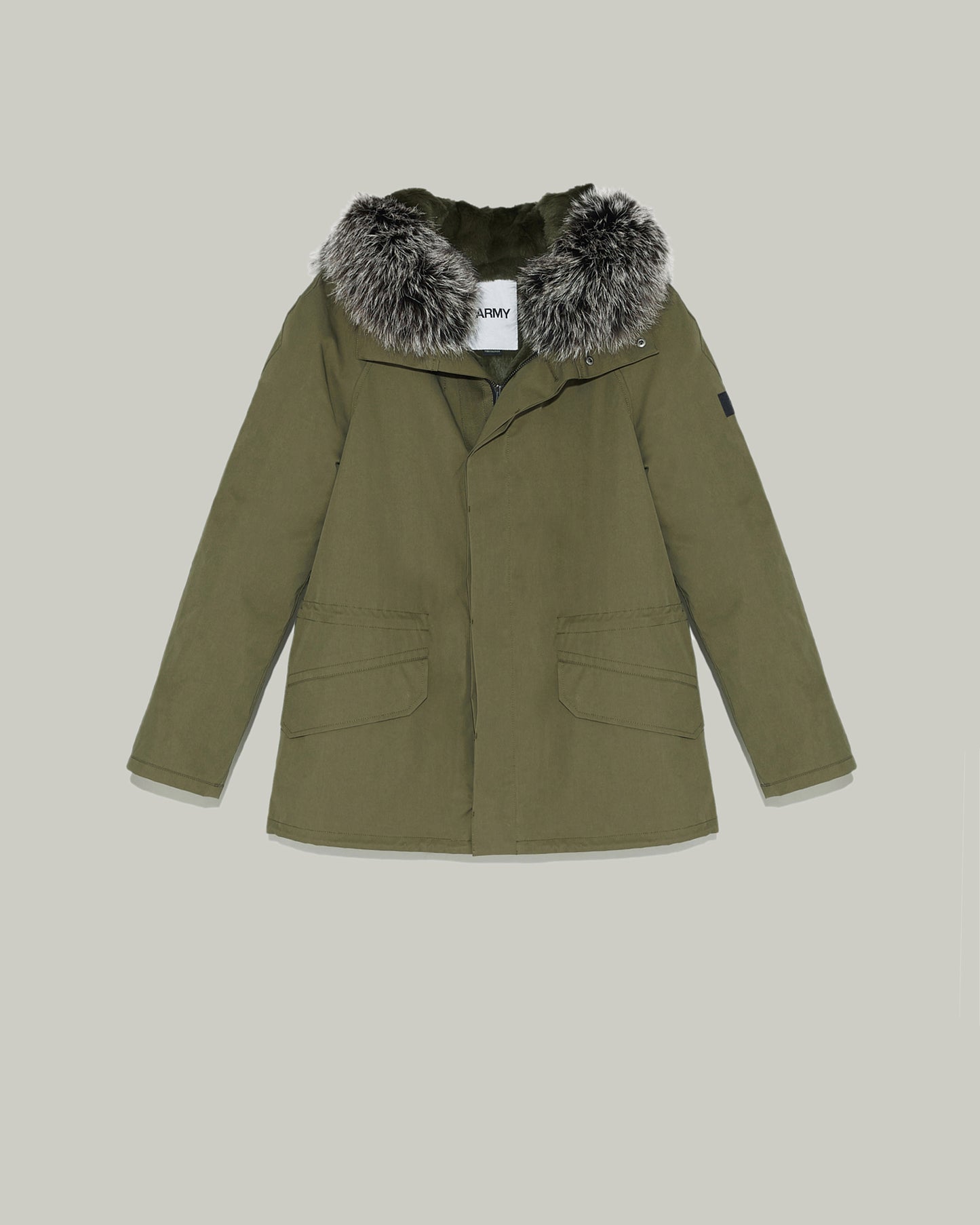Winter sale & boxing day Yves Salomon -Short Iconic Parka In waterproof Cotton Blend with Fox Fur and Rabbit Fur