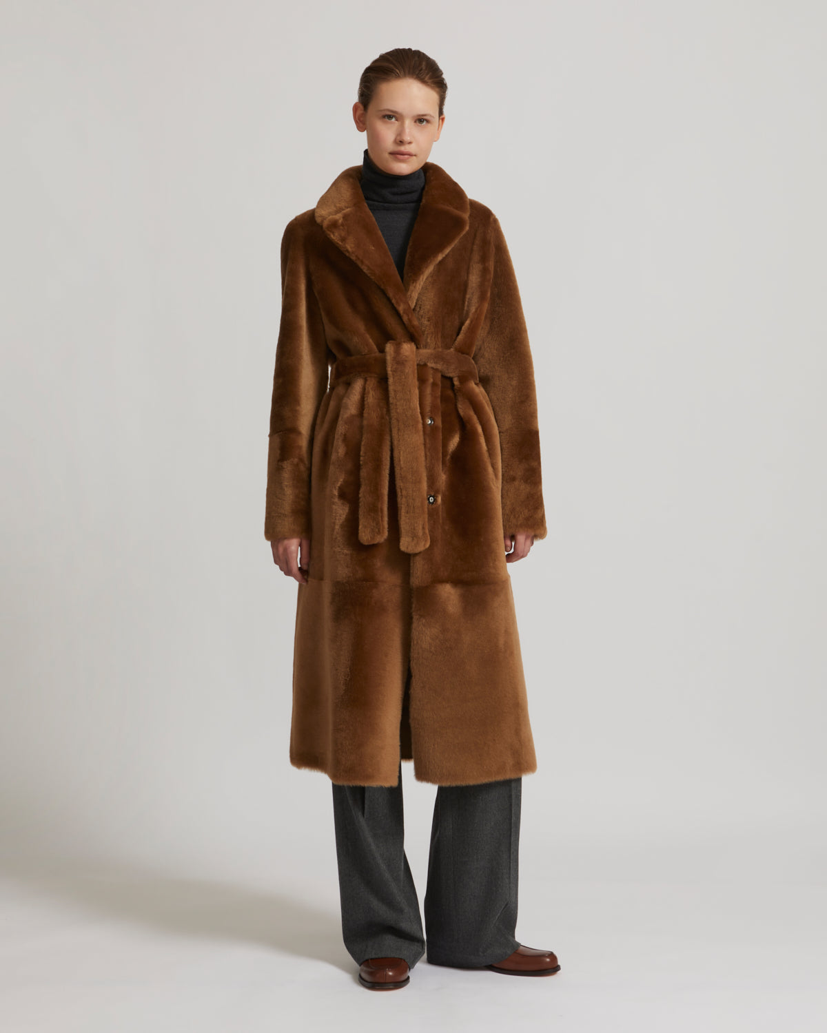 Thierry shearling wrap coat