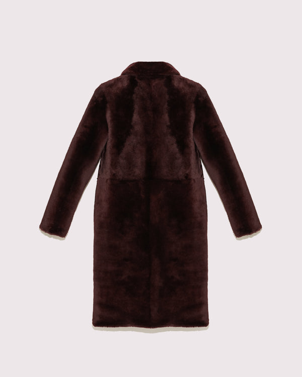 Long Shearling coat - Burgundy