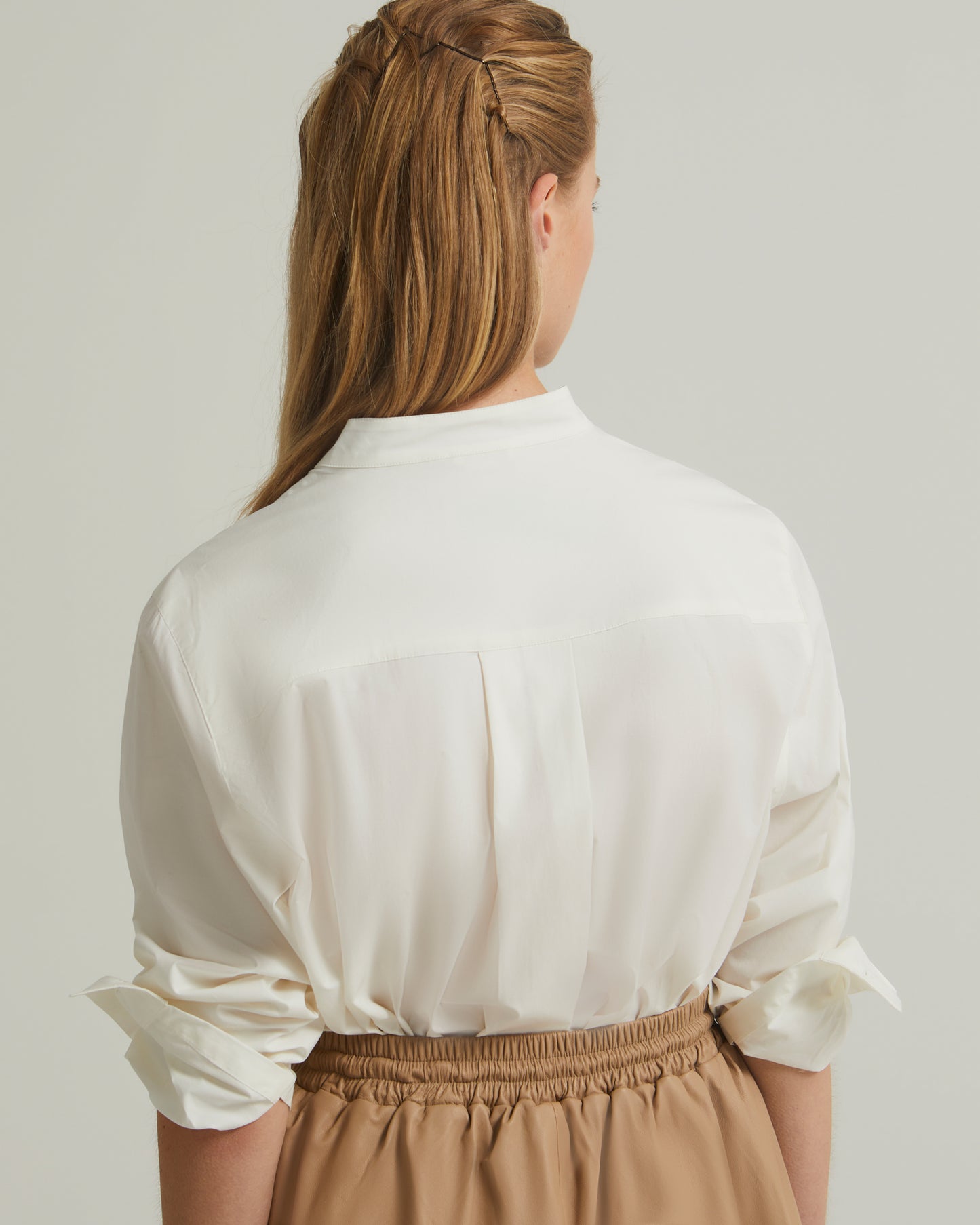 Cotton poplin oversized shirt