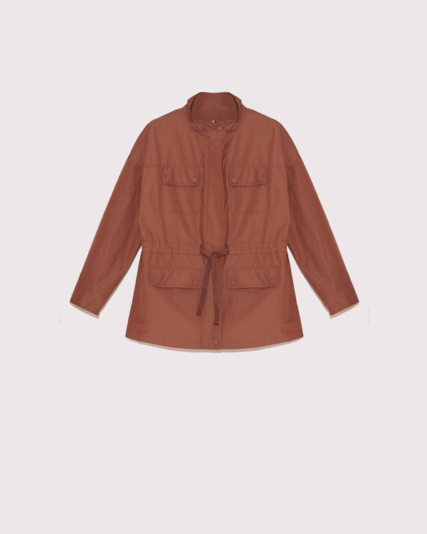 technical fabric safari jacket - orange
