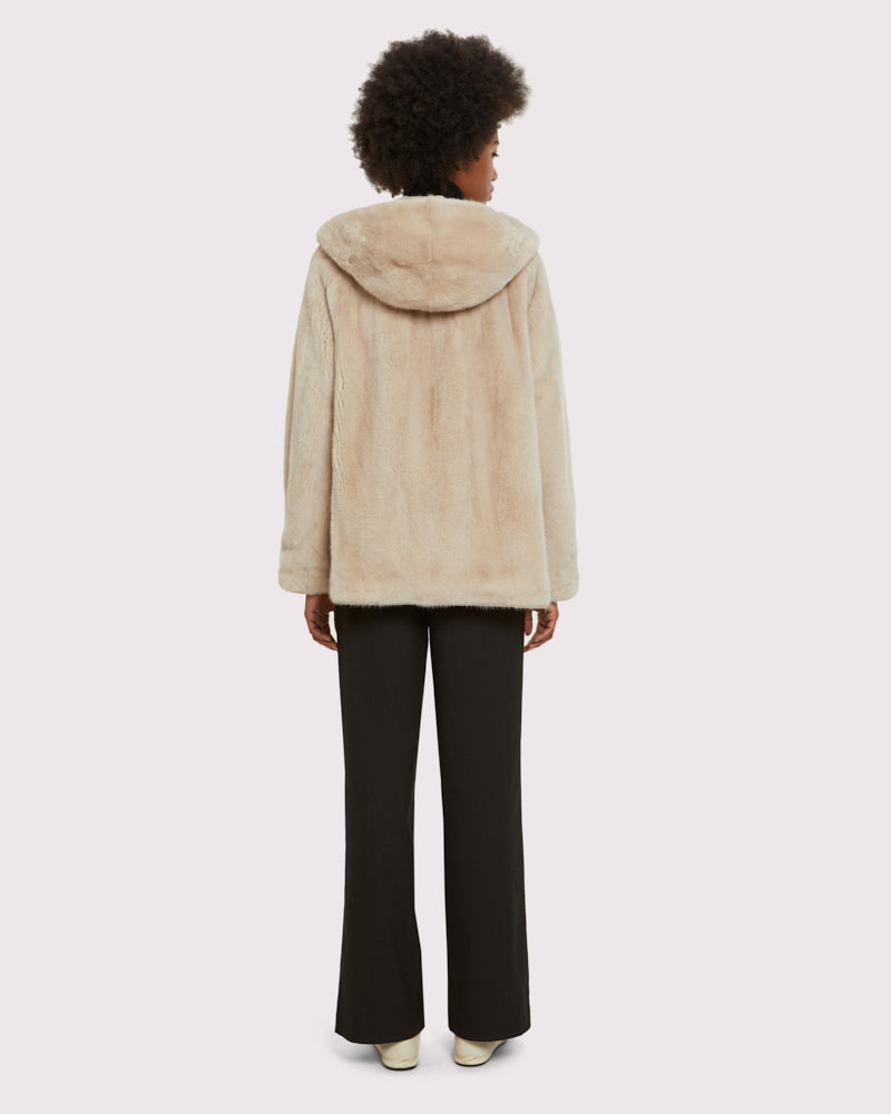 Beige reversible mink jacket