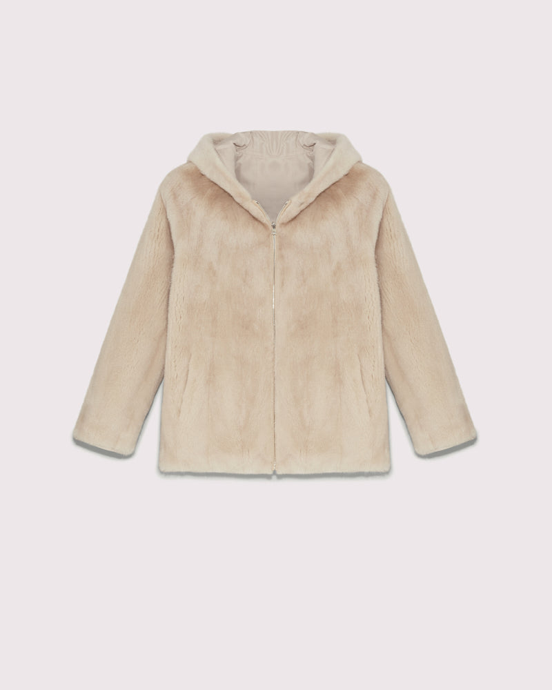 Beige reversible mink jacket