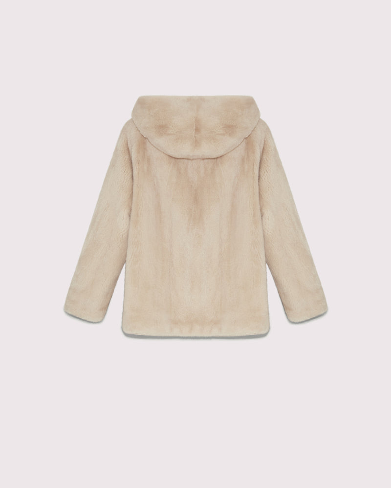 Beige reversible mink jacket