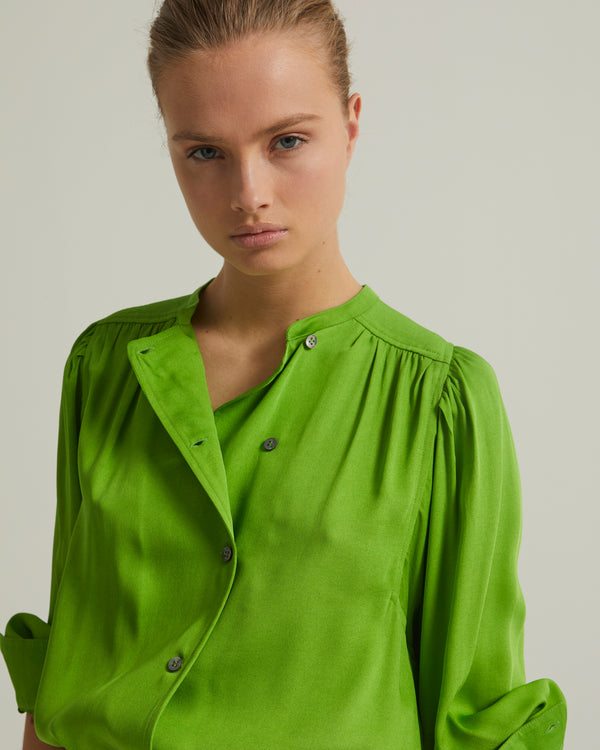 Oversized crepe blouse - green
