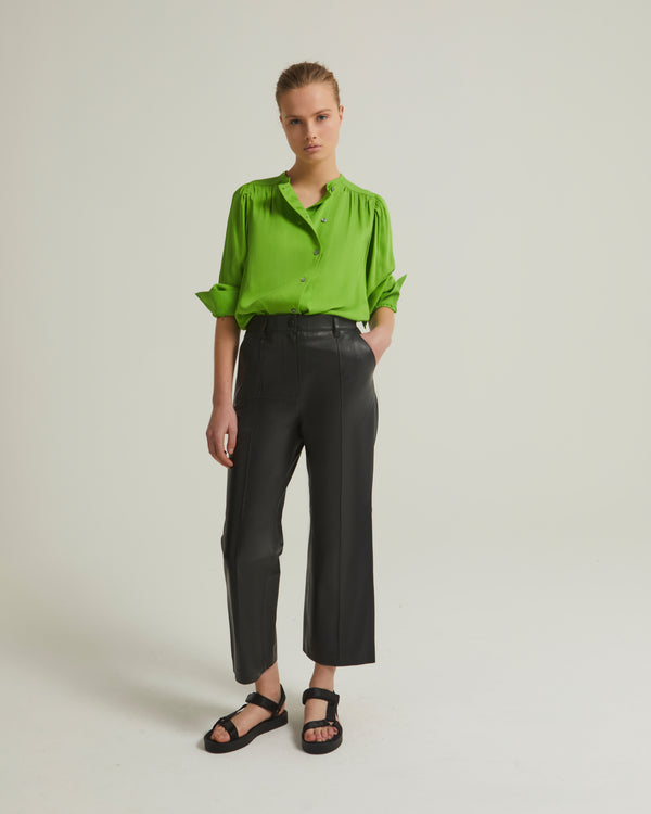 Oversized crepe blouse - green