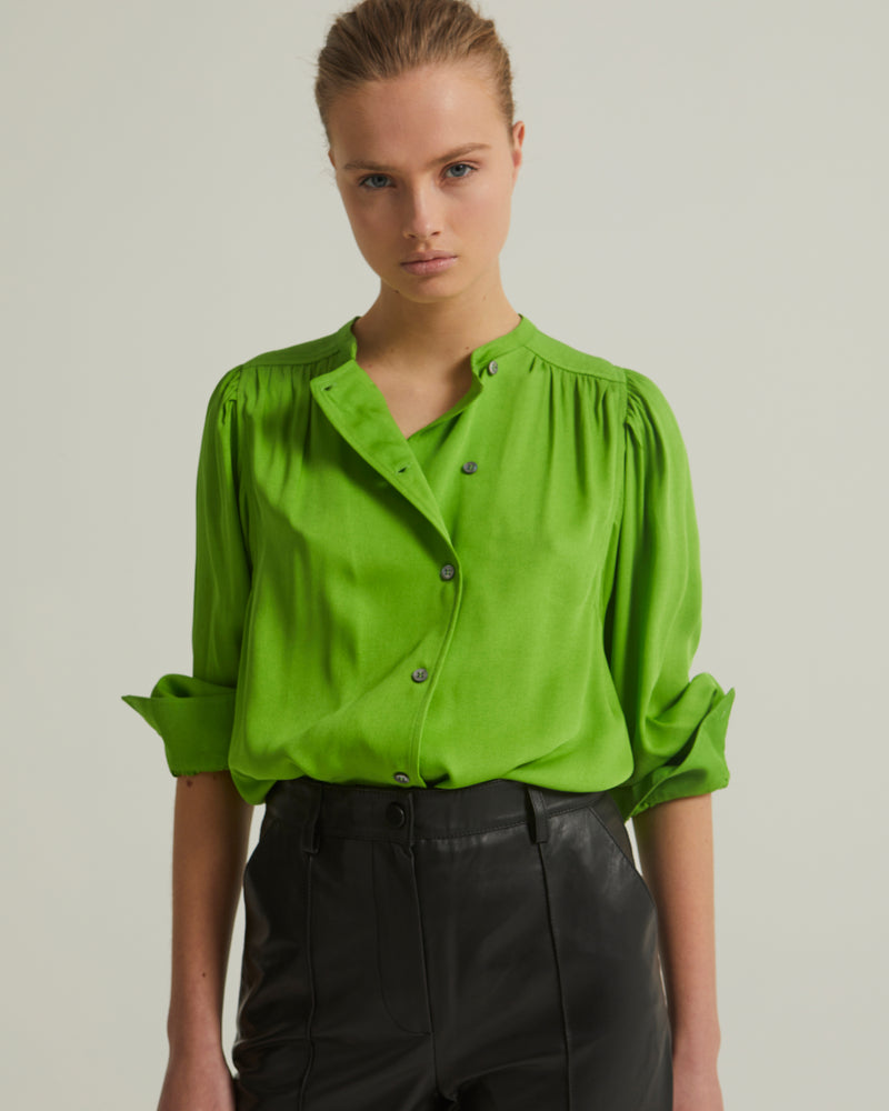 Oversized crepe blouse - green