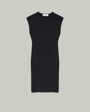 Stretch-knit midi dress - black