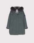 Hooded cotton parka with fox and rabbit fur