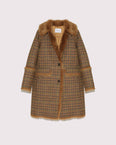 Woollen fabric and shearling coat