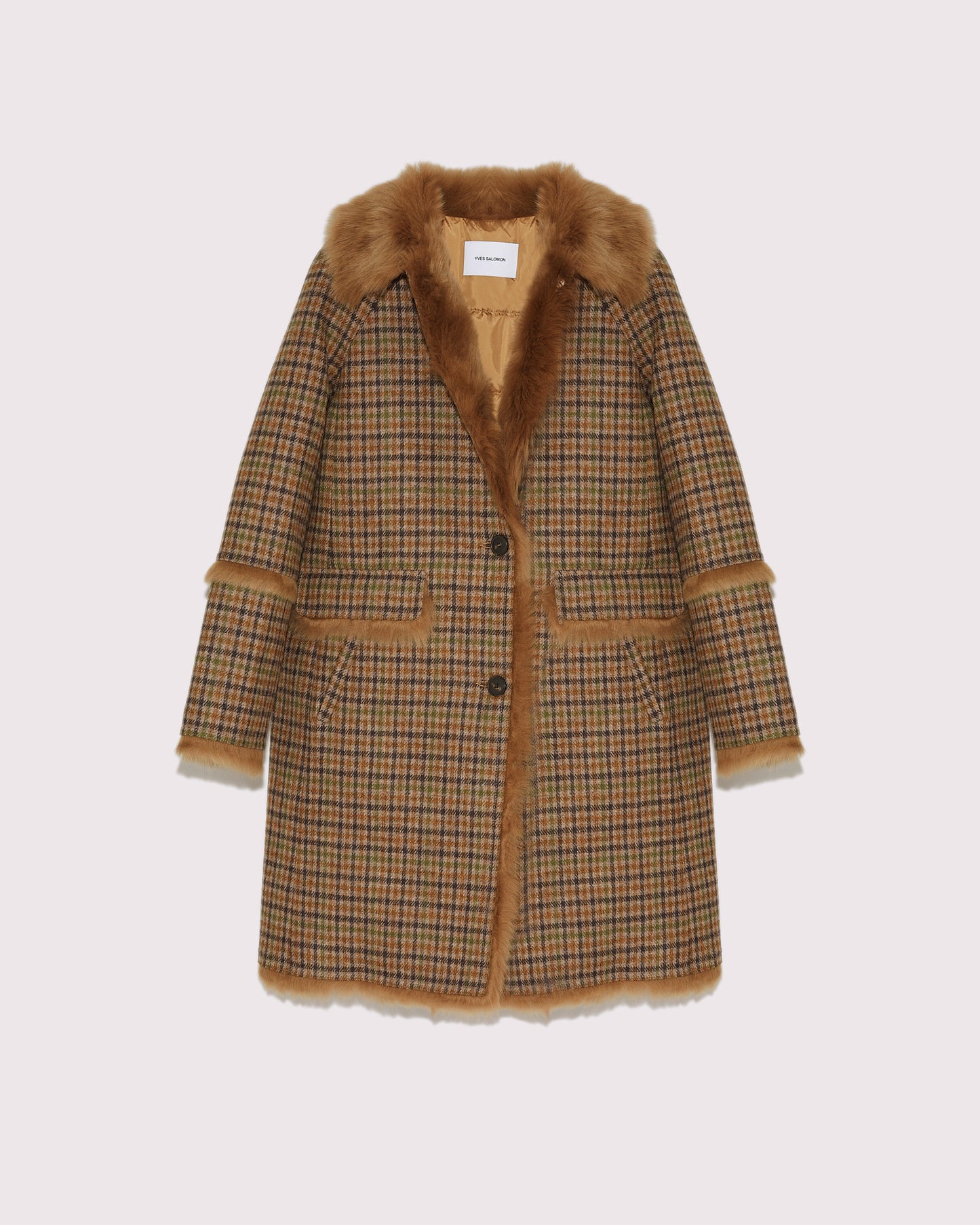 Balck Friday 2025 - Yves Salomon - Woollen fabric and shearling coat - brown