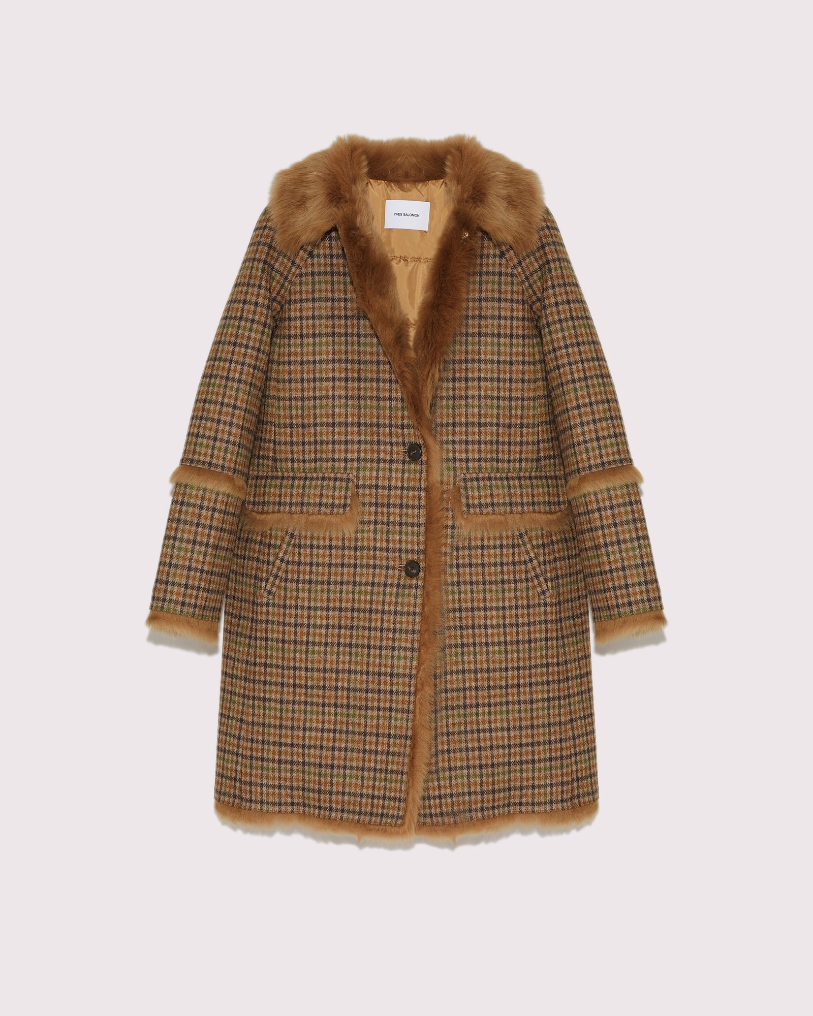 Balck Friday 2025 - Yves Salomon - Woollen fabric and shearling coat - brown