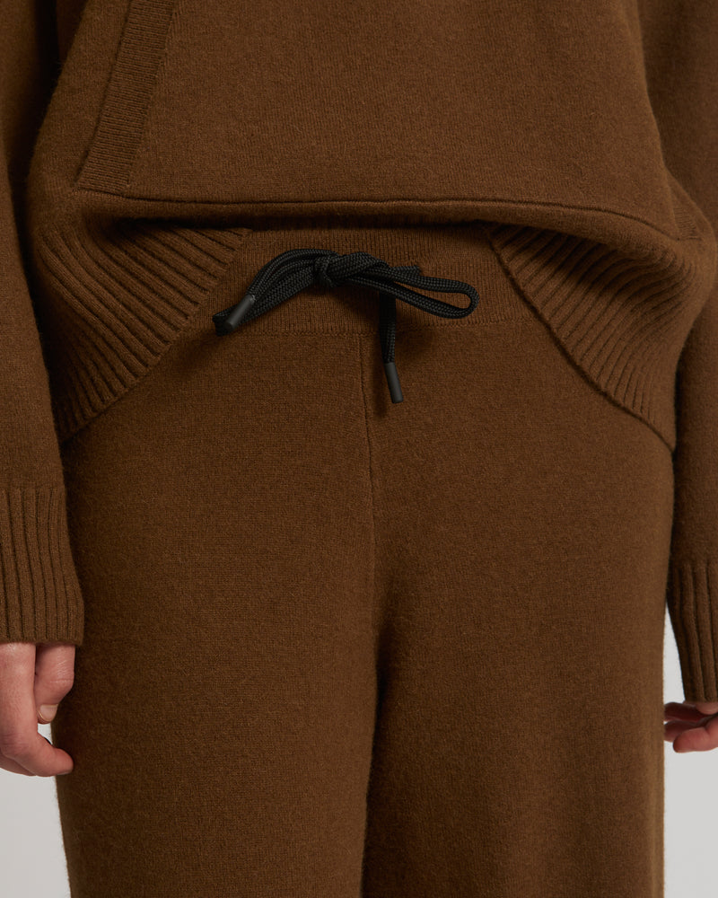 Wide-leg knit trousers - brown - Yves Salomon