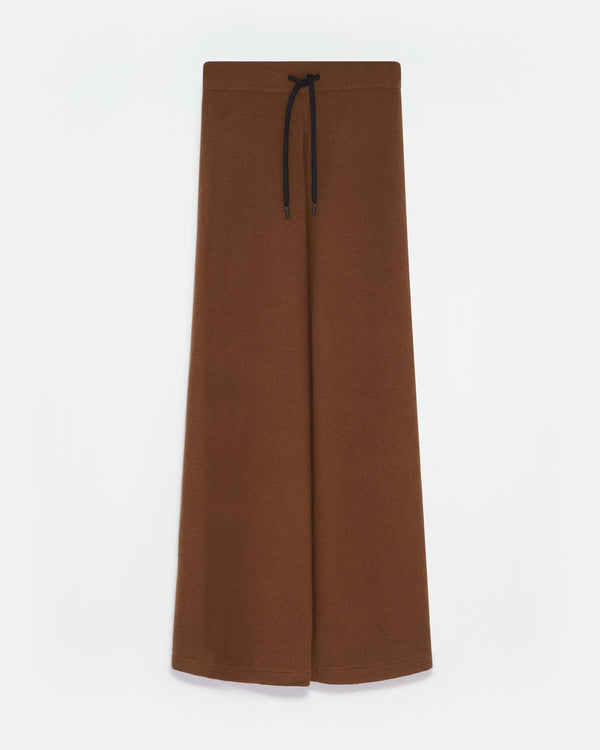 Wide-leg knit trousers - brown - Yves Salomon