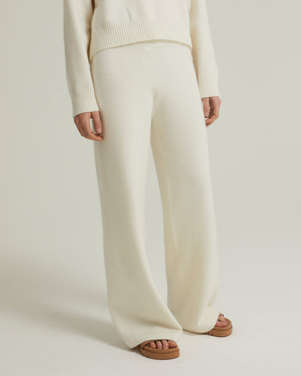 Knit trousers - white