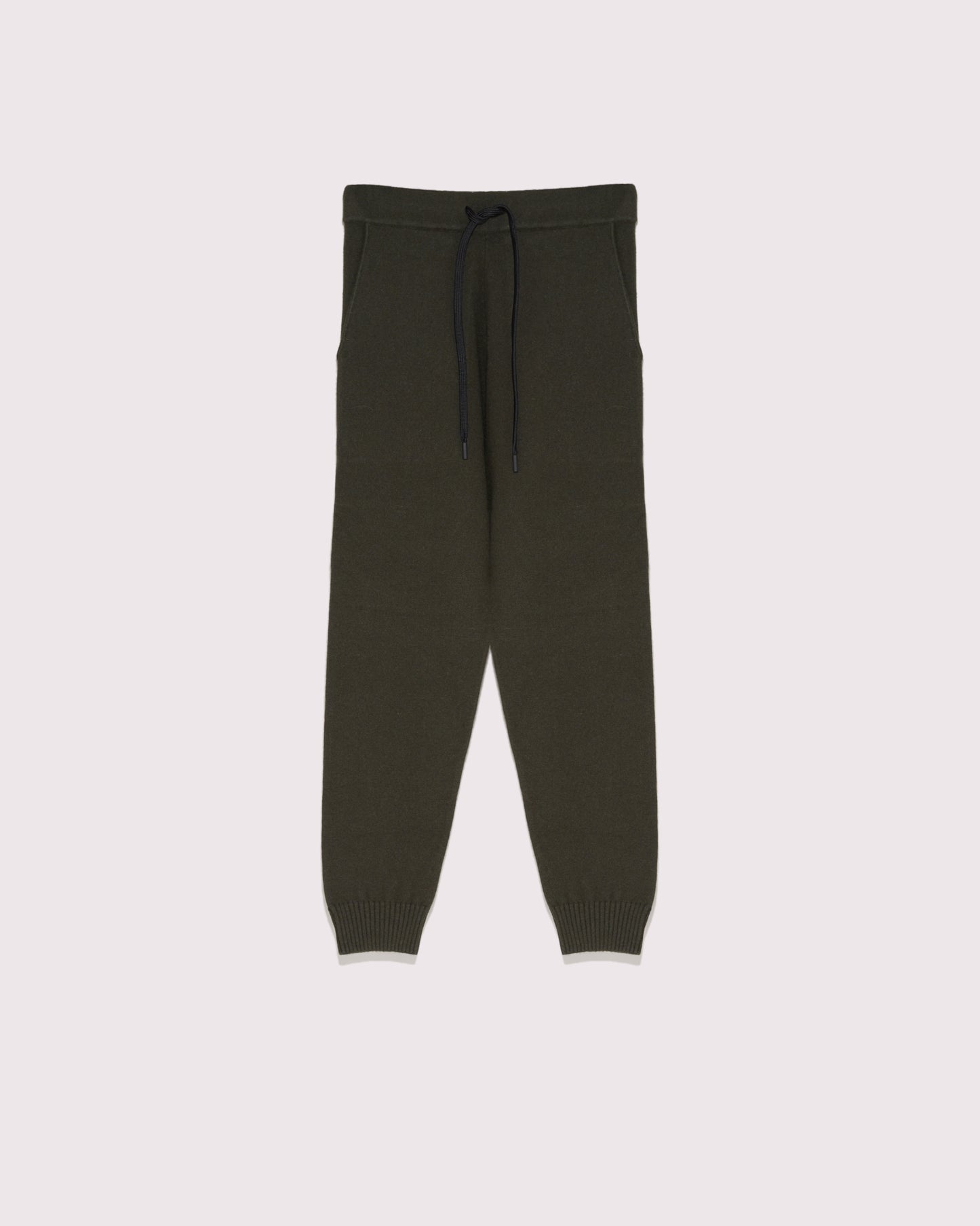 knit trousers khaki