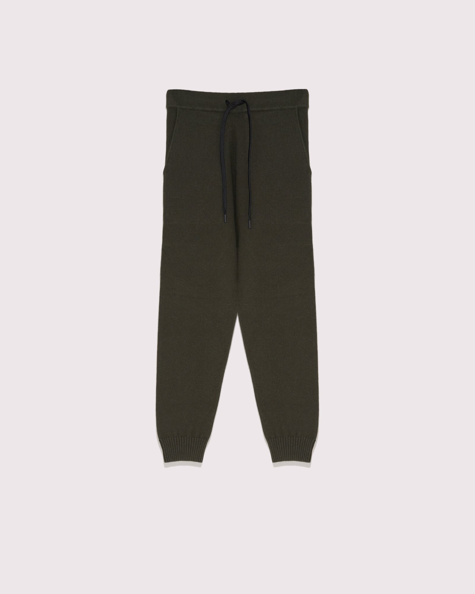knit trousers khaki