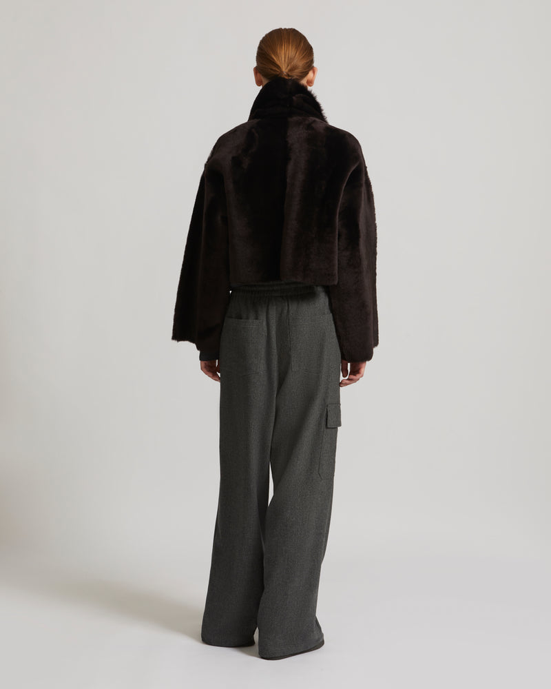 Short jacket in shearling - brown - Yves Salomon