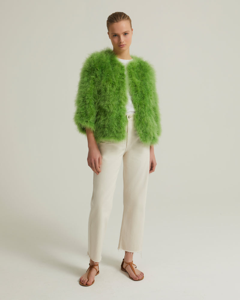 Cropped feather jacket