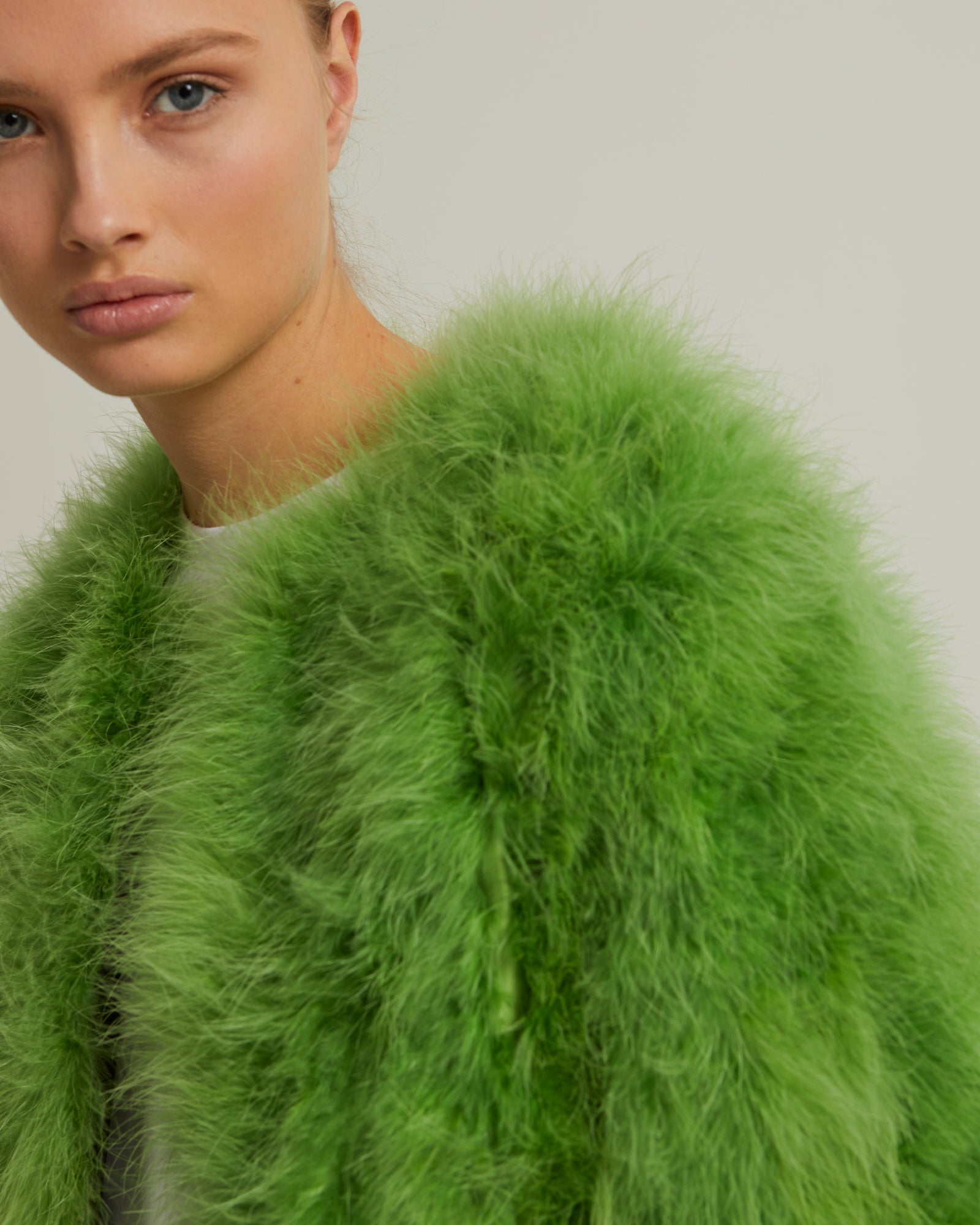 Feather cropped jacket - green - Yves Salomon - Women – Yves