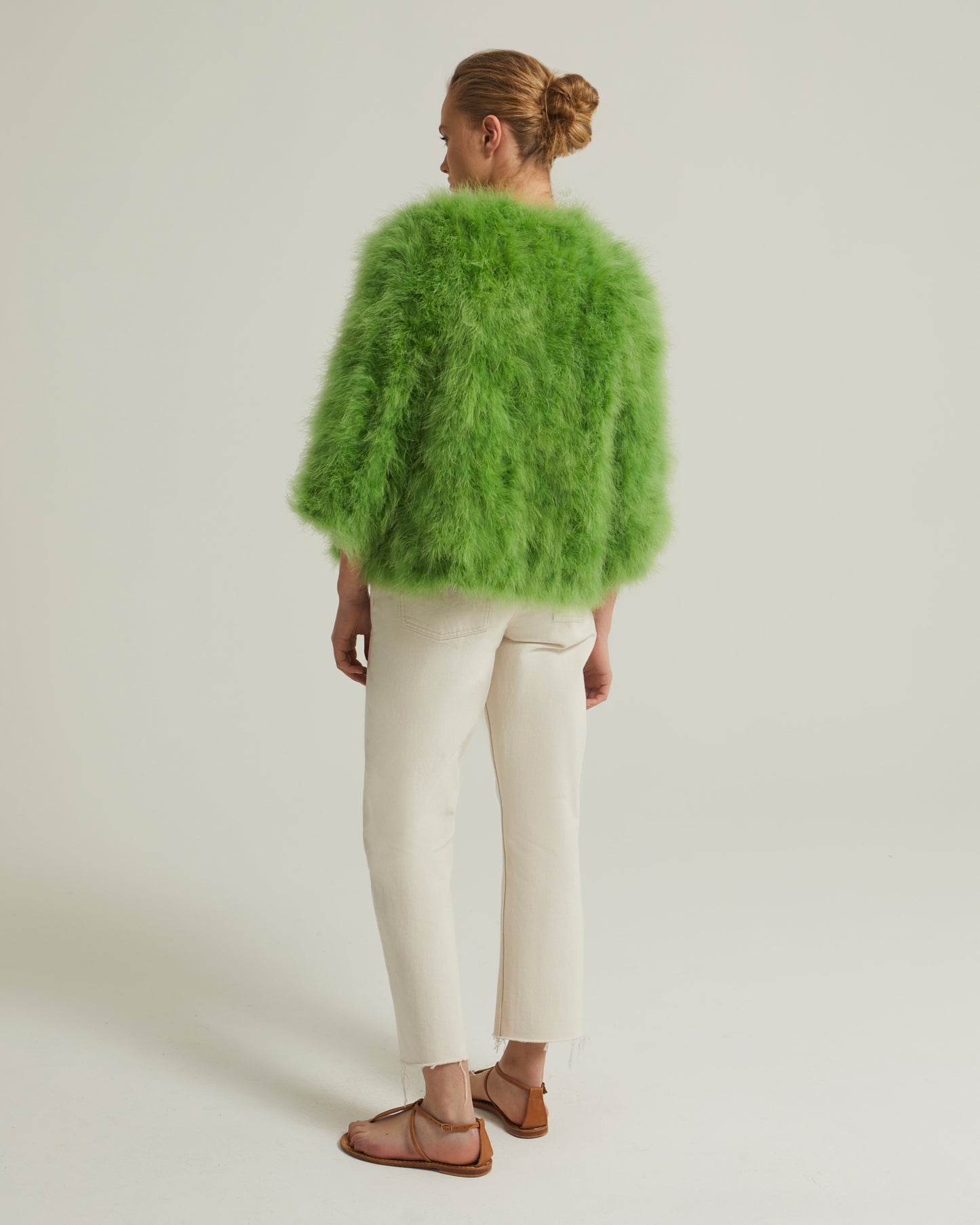 Cropped feather jacket