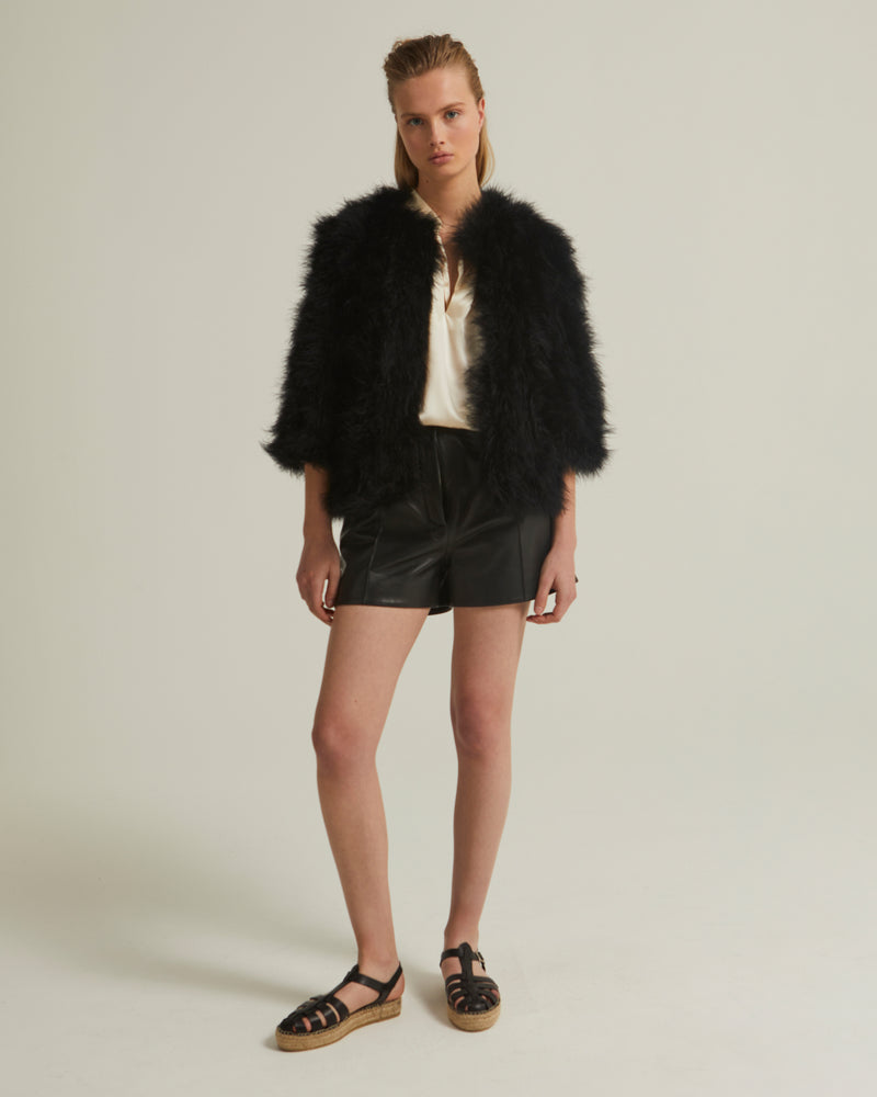 Feather cropped jacket