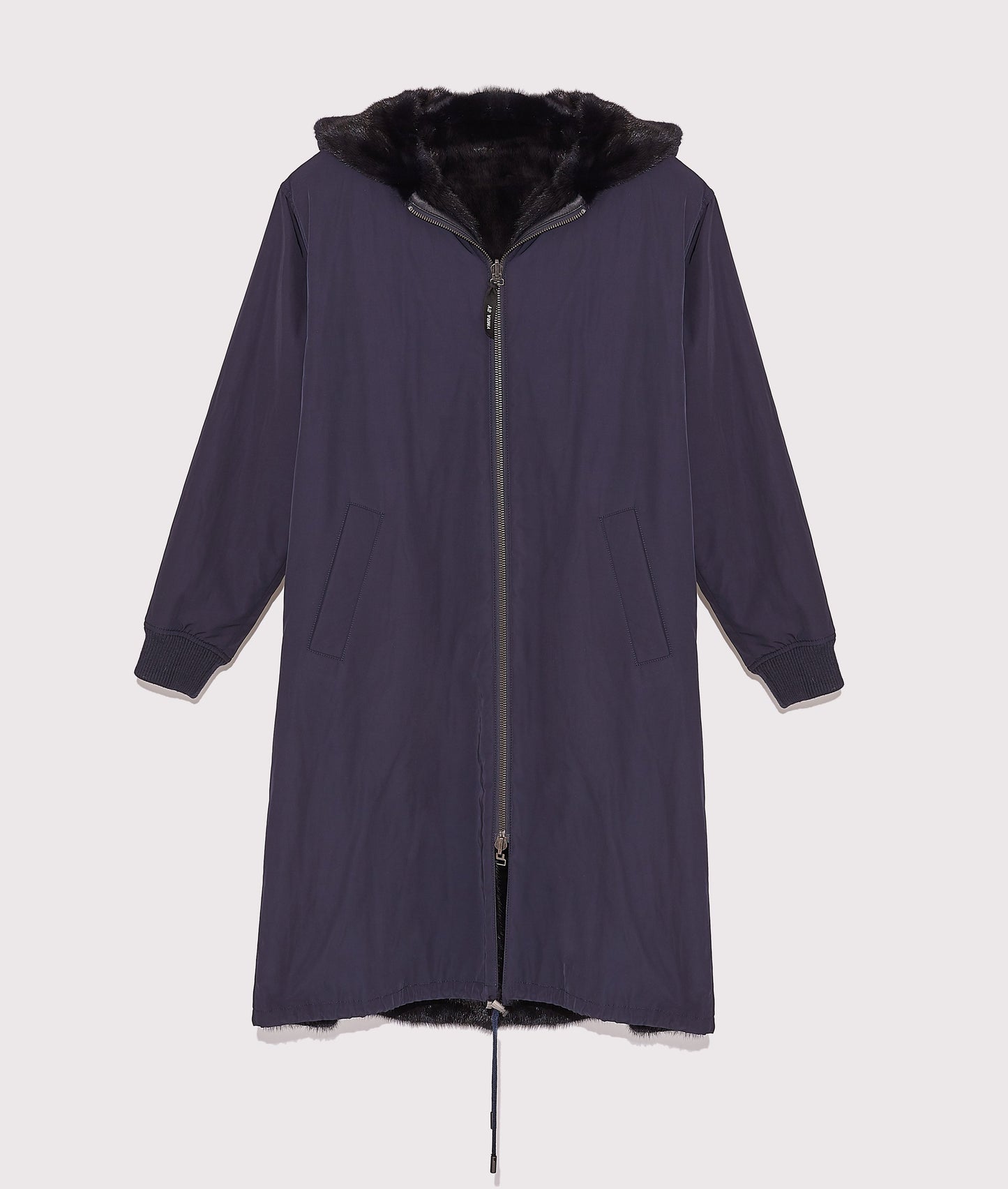 Reversible maxi hoody in mink fur -Yves Salomon