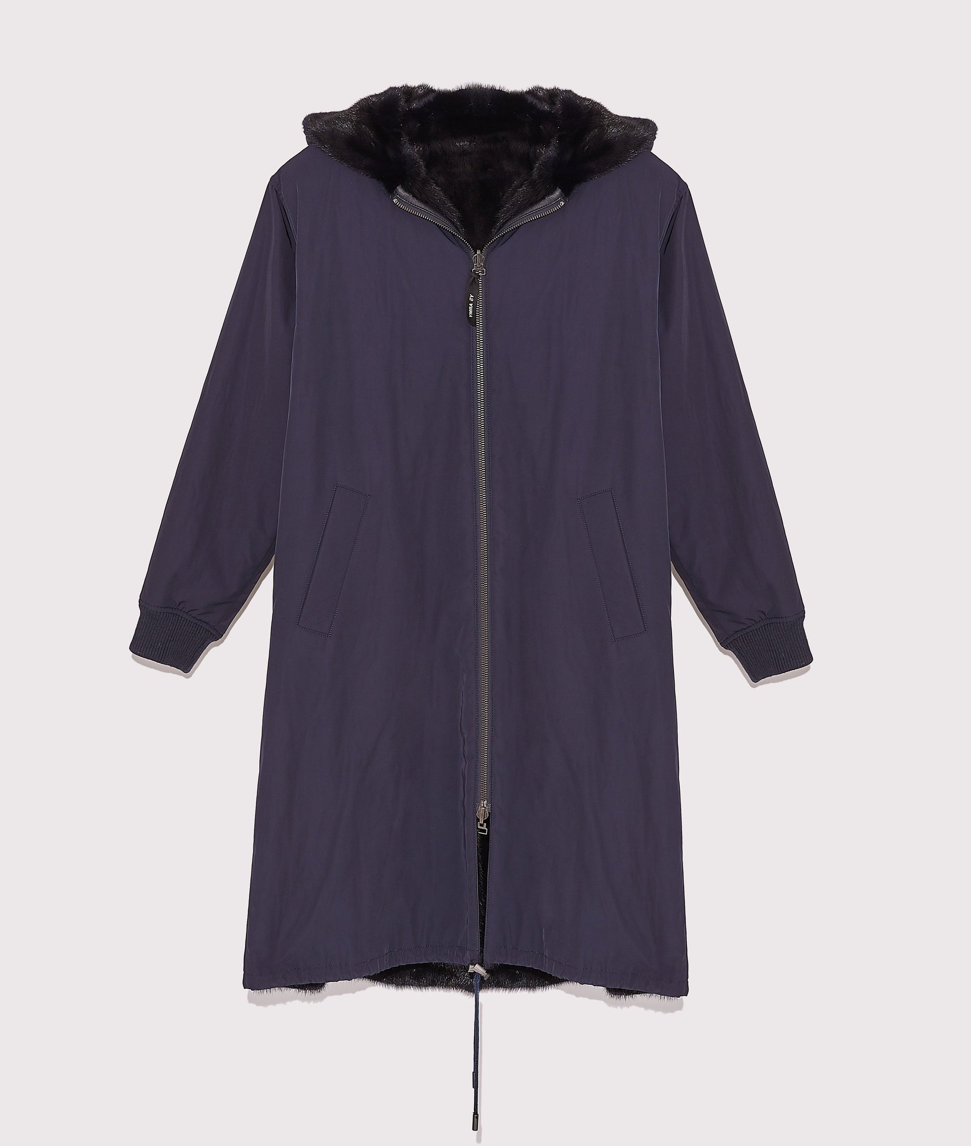 Reversible maxi hoody in mink fur -Yves Salomon