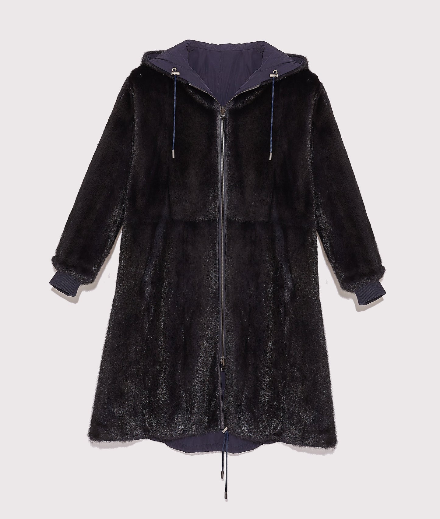 Reversible maxi hoody in mink fur -Yves Salomon