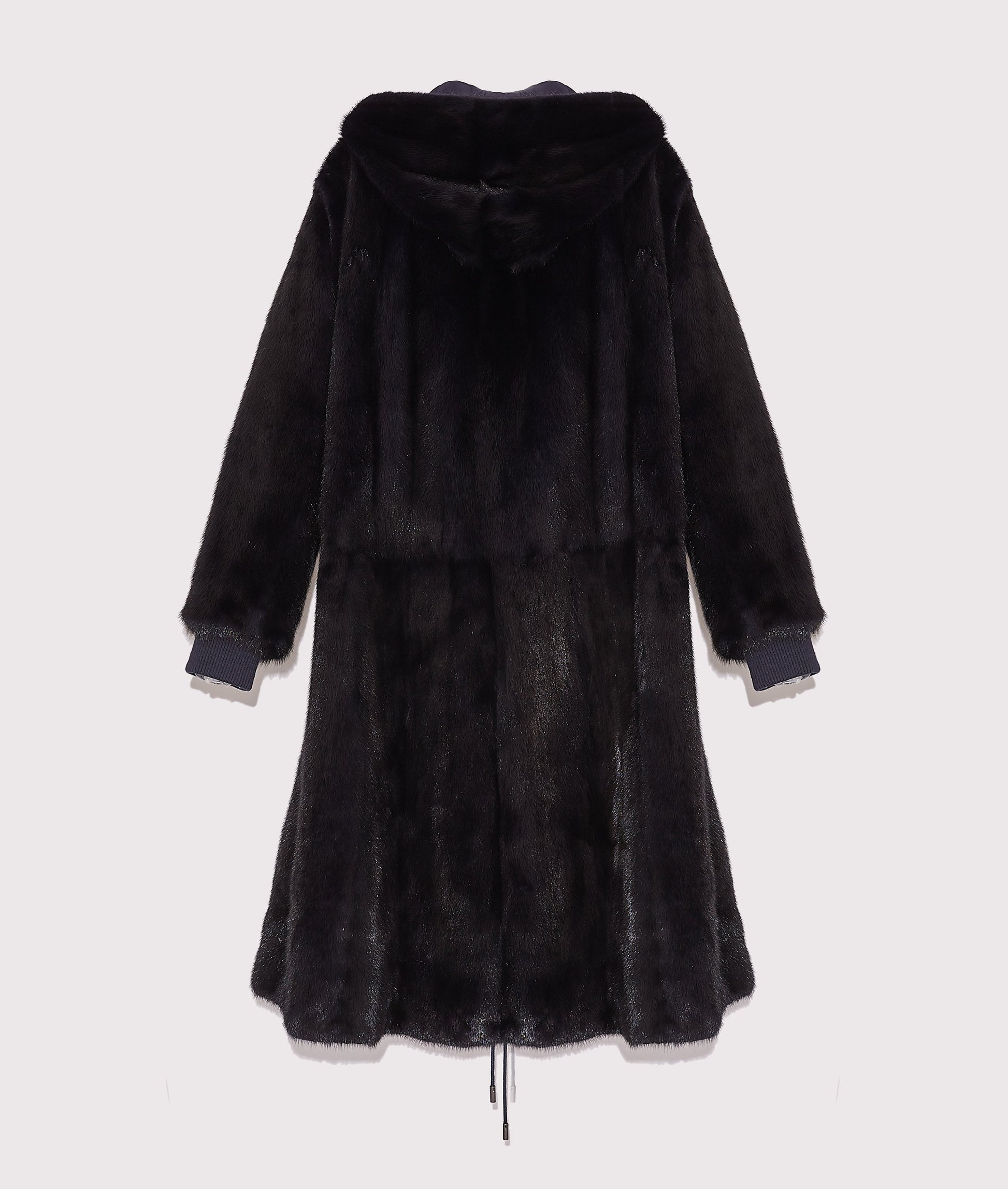 Reversible maxi hoody in mink fur -Yves Salomon