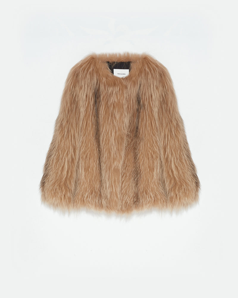 Knitted fox fur jacket - brown - Yves Salomon