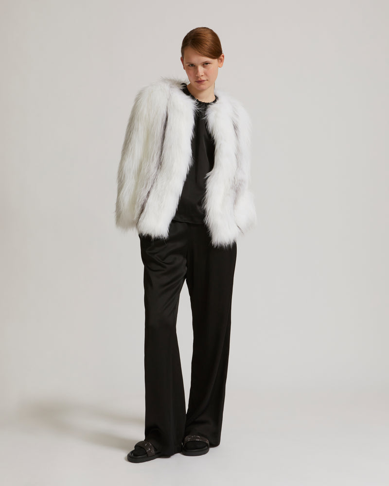Knitted fox fur jacket - white - Yves Salomon