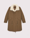 Reversible parka in cotton and shearling